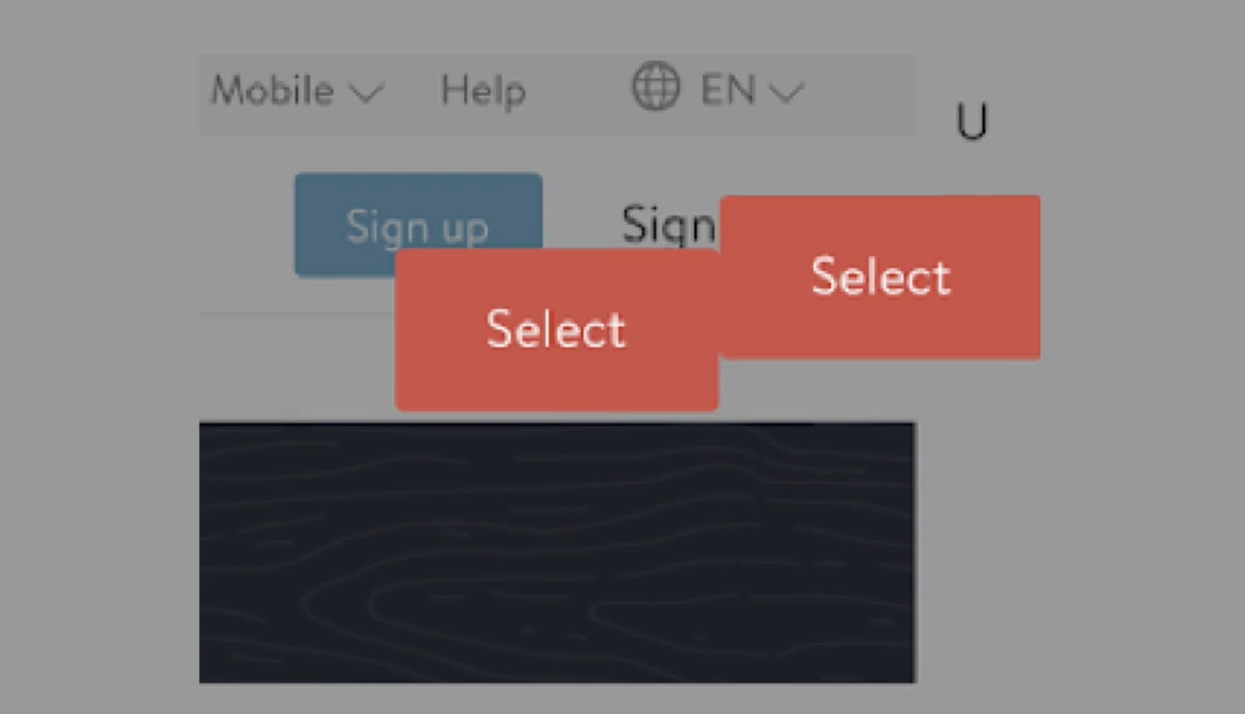 buttons have the same text, are not aligned, and there are no visible labels indicating what the buttons are for.