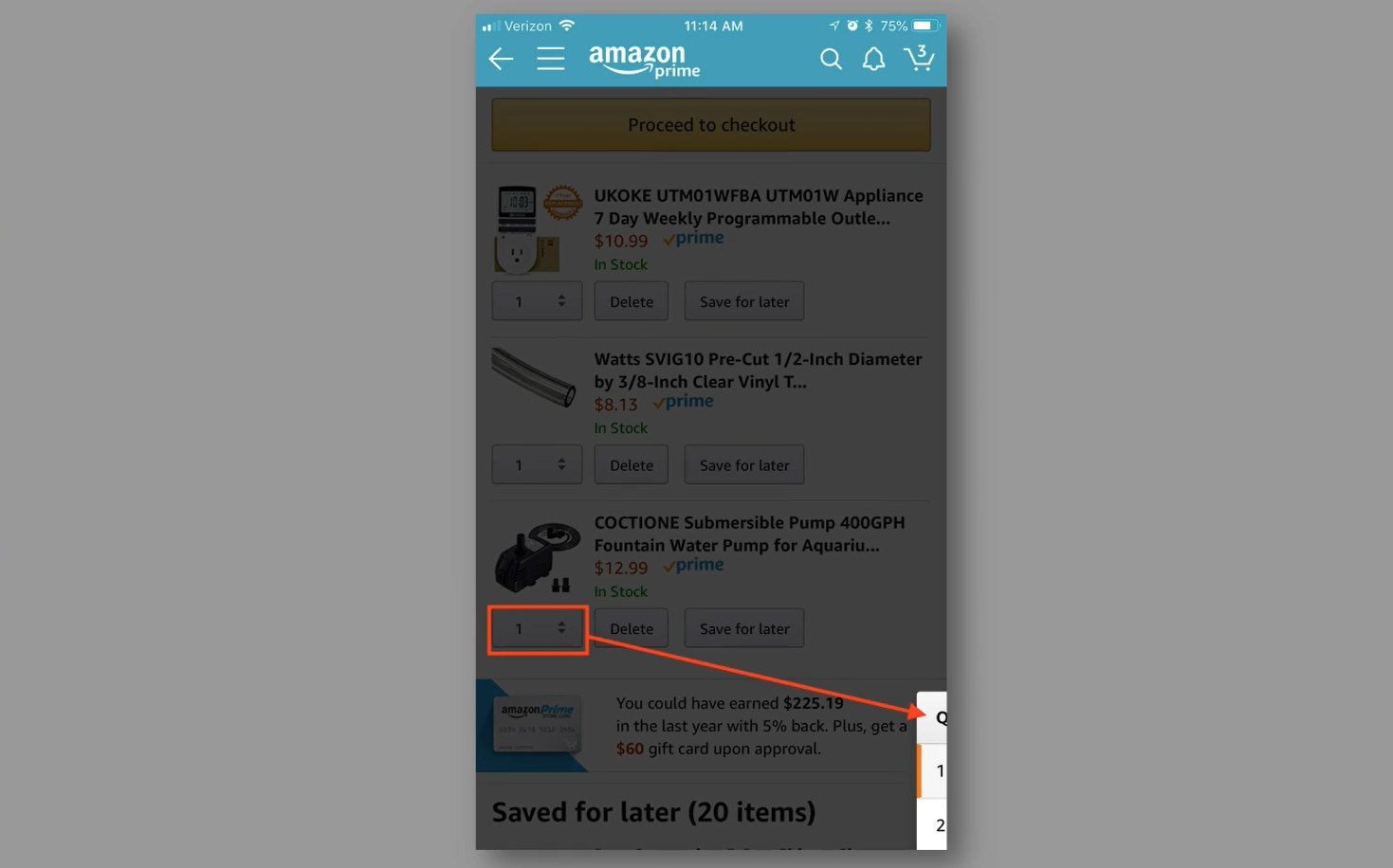 visual bug on Amazon mobile app